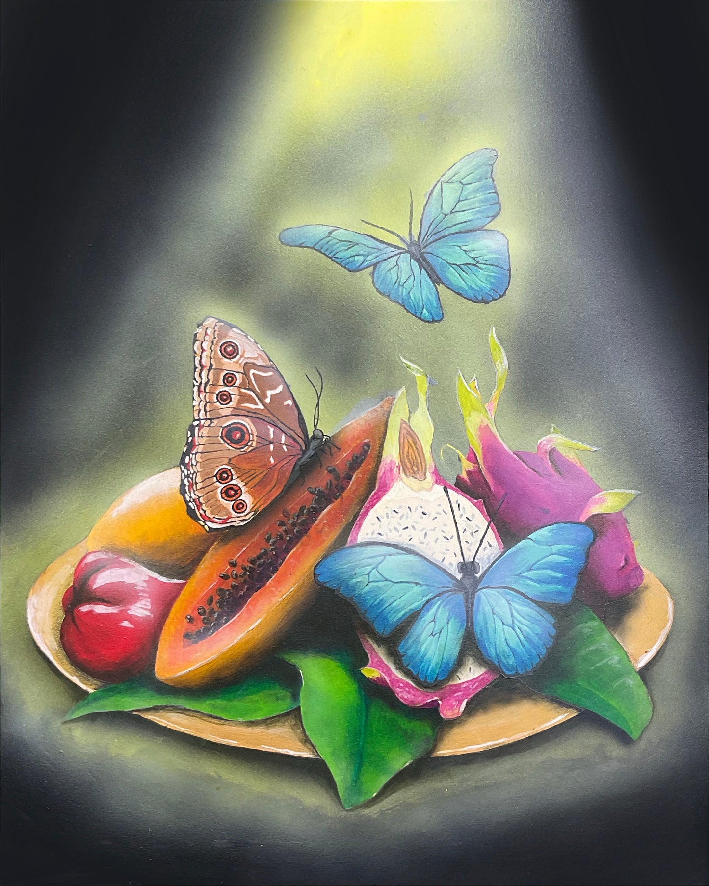 Blue Morpho Feast (sold)